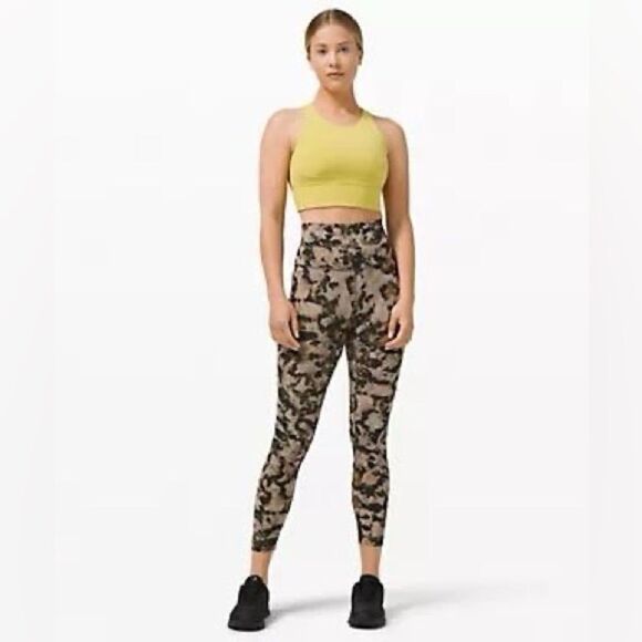 WUNDER TRAIN HIGH-RISE TIGHT 25” | Dispersed Light Raw Linen Multi - Picture 2 of 10